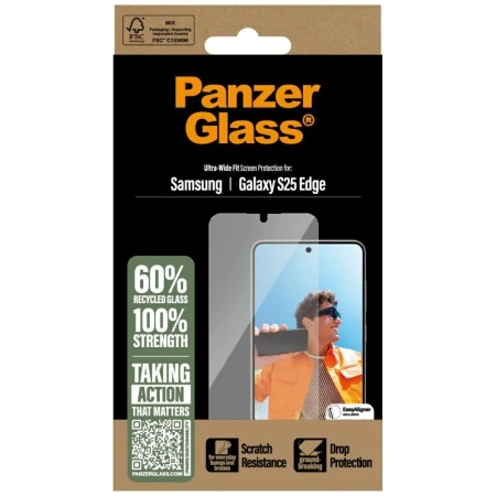 Szkło hartowane PanzerGlass Ultra-Wide Fit na Samsung Galaxy S25 Edge - przezroczyste