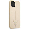 Original Case IPHONE 14 Guess Hardcase Saffianotriangle Logo (GUHCP14SPSATLE) beige