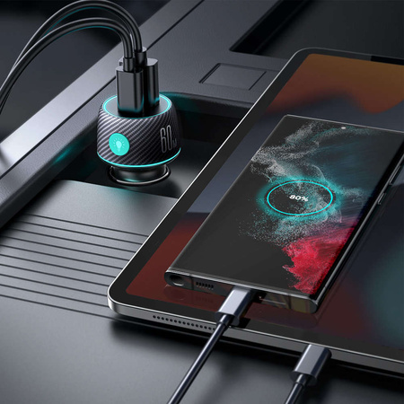 Ładowarka samochodowa 60W USB-C USB-A Joyroom JR-CCN01 | czarna
