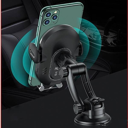 USAMS Uchwyt indukcyjny US-CD131 15W Automatic do szyby/na deskę rozdz. czarny/black CD131ZJ01