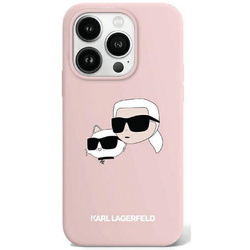 Karl Lagerfeld KLHMP15LSKCHPPLP iPhone 15 Pro 6.1" różowy/pink hardcase Silicone Karl & Choupette MagSafe
