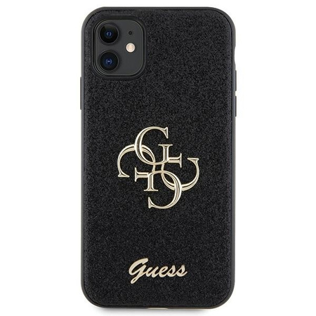 Original Handyhülle IPHONE 11 / XR Guess Hardcase Glitter Script Big 4G (GUHCN61HG4SGK) schwarz