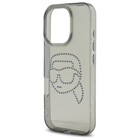 Original Case IPHONE 16 PRO MAX Karl Lagerfeld Hardcase IML Rhinestones Karl Head (KLHCP16XHKHDCELK) black