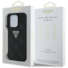 Schutzhülle IPHONE 16 PRO MAX Guess Hot Stamp 4G Pattern Triangle Metal Logo schwarz
