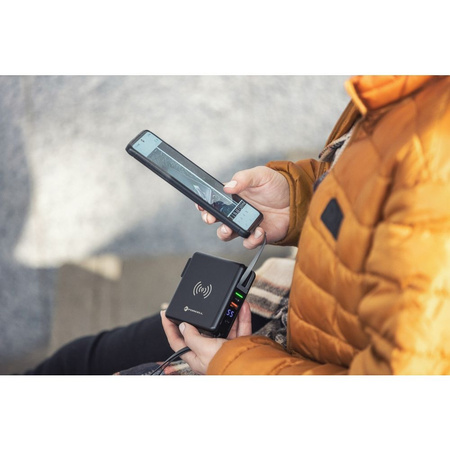 Forcell Wielofunkcyjna Ładowarka 5w1 20W PD z kablem typ C/lightning, power bankiem 10000mAh i ład. bezprzew. 15W