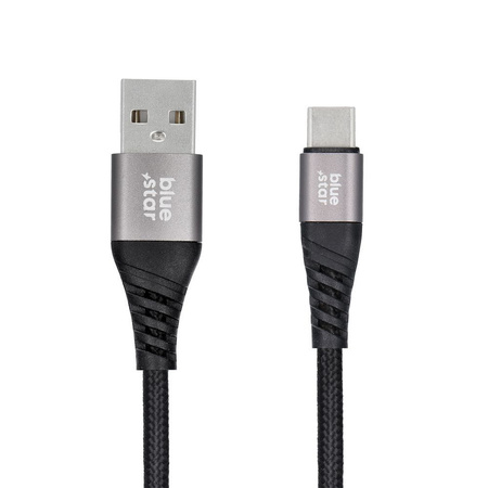 Kabel Blue Star z oplotem ze złączem USB A do USB C 3A