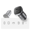 Ugreen fast car charger USB-A / USB-C 30W PD PPS gray (CD130)