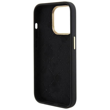 Oryginalne Etui APPLE IPHONE 15 PRO MAX Guess Hardcase Silicone Logo Strass 4G (GUHCP15XM4DGPK) czarne
