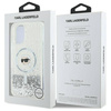 Original Case IPHONE 16 Karl Lagerfeld Hardcase Liquid Glitter Karl Head MagSafe (KLHMP16SLGKISGH) transparent