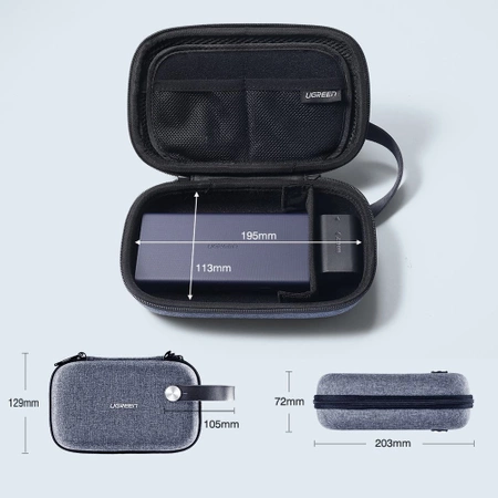 Ugreen Gehäuse HDD SSD Box Zubehör 20,3 x 12,9 x 7,2 cm grau (50903 LP152)