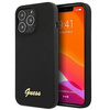 Guess GUHMP13XLSLMGBK iPhone 13 Pro Max 6,7 &quot;schwarz / schwarz Hardcase Silikonschrift Gold Logo