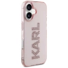 Karl Lagerfeld IML Strass Logo iPhone 16 Hülle - Rosa