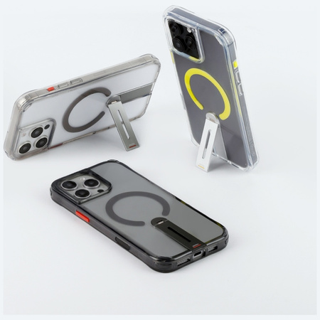 Etui Skinarma Helix do iPhone 16 Pro Max  Magnetic Charging 360 Rotating Stand titanium