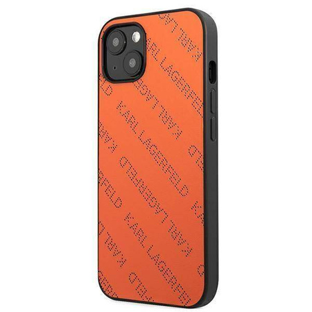 Original Handyhülle IPHONE 13 Karl Lagerfeld Hardcase Perforated Allover (KLHCP13MPTLO) orange