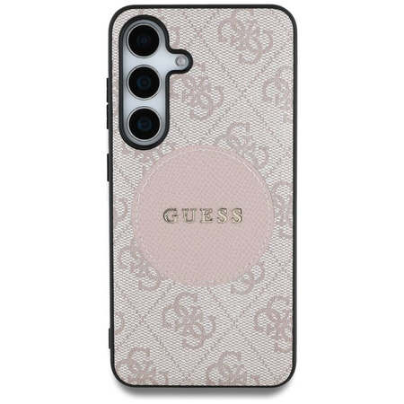 Etui Guess 4G Round Patch Classic Logo MagSafe do Samsung Galaxy S25 różowy