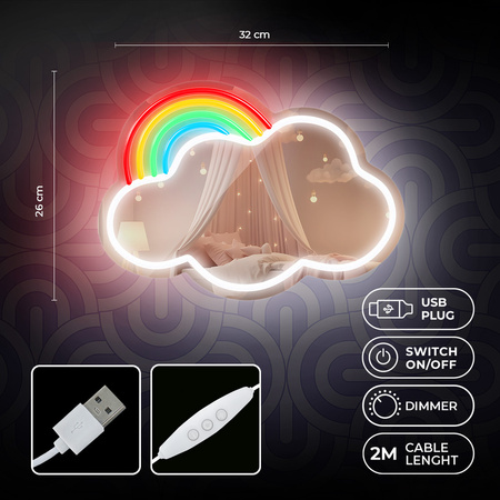 Neon MIRROR LED CHMURKA multikolor FMNE05 Forever Light