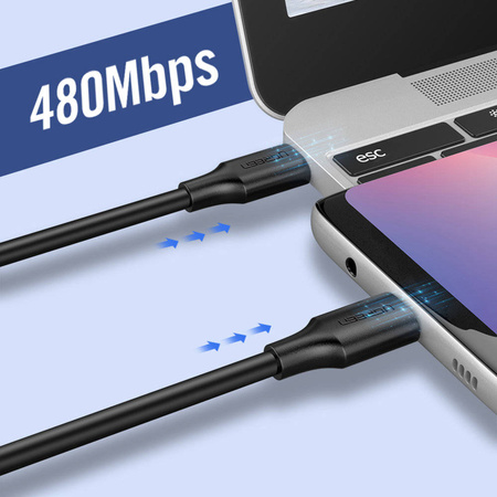 Ugreen kabel USB Typ C do ładowania i transferu danych 3A 1,5m czarny (US286)