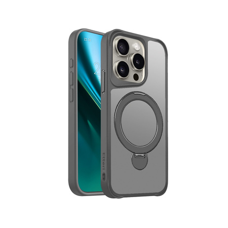Nakładka Etteri Matt Mag Ring do iPhone 15 Pro 6,1" szara
