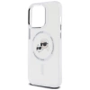 Karl Lagerfeld IML Metal Karl &amp; Choupette Head MagSafe Hülle für iPhone 14 Pro – weiß
