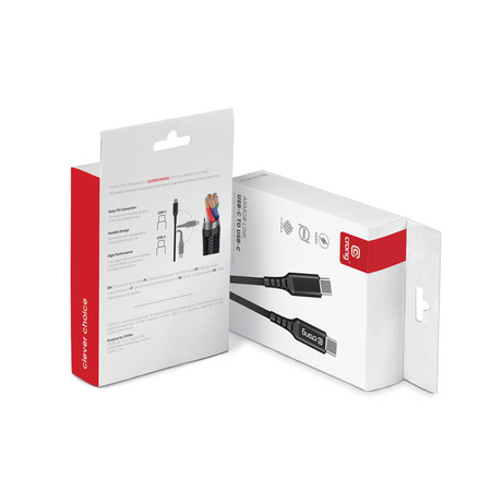 Crong Armor Link - Kabel 100W 5A USB-C do USB-C w oplocie 120cm (czarny)