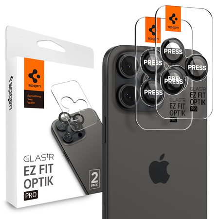 Spigen OPTIK.TR &quot;EZ FIT&quot; CAMERA PROTECTOR 2-PACK IPHONE 14 PRO / 14 PRO MAX BLACK COVER