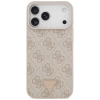 Etui Guess Leather 4G Triangle Strass MagSafe na iPhone 17 Pro Max - różowe