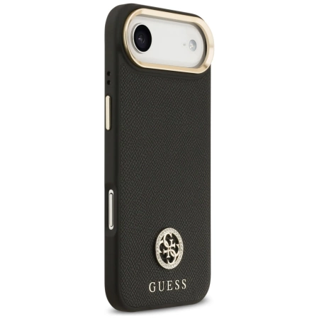 Etui Guess Grained Strass Logo MagSafe na iPhone Air - czarne