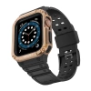 Pasek z etui ochronnym Protect Strap Band do Apple Watch 38 / 40 / 41 mm opaska obudowa pancerna - czarny, różowe złoto