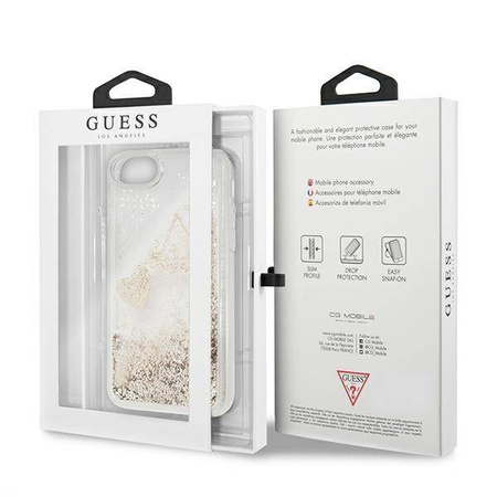 Oryginalne Etui IPHONE SE 2022 / SE 2020 / 7 / 8 Guess Hardcase Glitter Charms (GUOHCI8GLHFLGO) złote