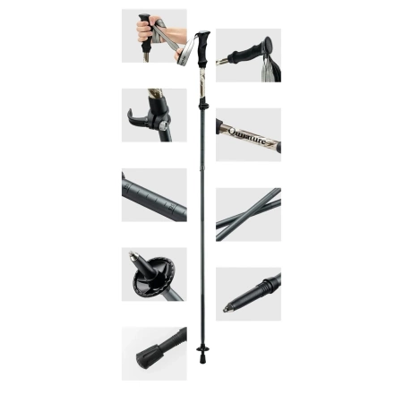 Qunature Nordic Walking Trekkingstöcke Aluminium 110 - 130 cm - Braun