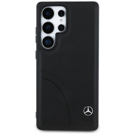 Original Case SAMSUNG GALAXY S25 ULTRA Mercedes Leather Curved Stitches black