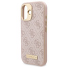 Oryginalne Etui IPHONE 16 Guess Hardcase 4G Logo Plate MagSafe (GUHMP16SU4GPRP) różowe