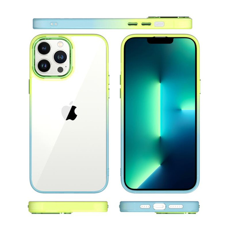 Etui IPHONE 14 PRO MX Rainbow zielono-niebieskie