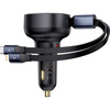 Baseus Enjoyment USB-C-Autoladegerät mit USB-C/ Lightning -60-W-Kabel – Schwarz