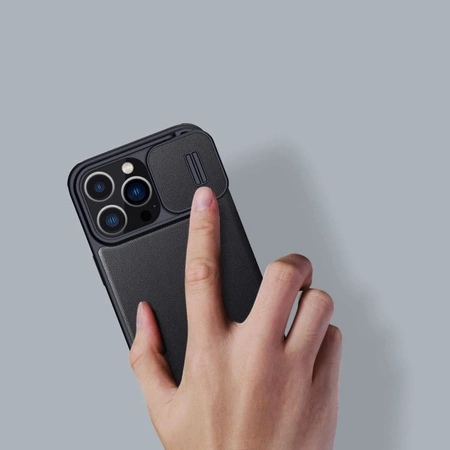 Nillkin Qin Cloth Pro Case Case for iPhone 14 Pro Max Camera Cover Holster Cover Flip Case Blue