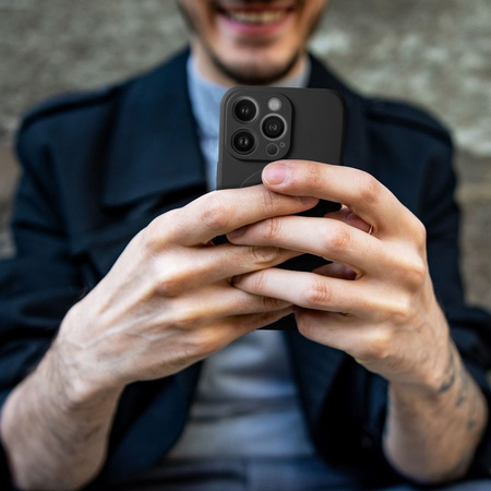 Etui do iPhone 15+ (Plus) MagSafe czarne + Szkło na ekran + Szkło na aparat