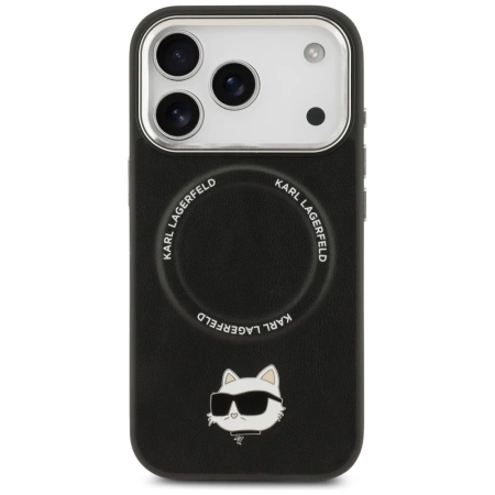 Karl Lagerfeld Choupette Pin MagSafe Case für iPhone 17 Pro - Schwarz