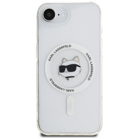 Karl Lagerfeld IML Metal Choupette Head MagSafe iPhone 16e Case - White