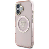 Original Case IPHONE 16 Guess IML Metal Mountain Logo MagSafe pink