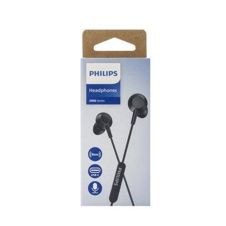 SŁUCHAWKI DOUSZNE PRZEWODOWE PHILIPS Phil-TAE5008BK/00 CZARNE