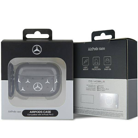 Original Case APPLE AIRPODS PRO 2 Mercedes Cover Large Star Pattern (MEAP28DPMGS) black