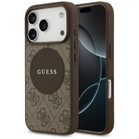 Guess 4G Circle Classic Logo MagSafe Hülle für iPhone 17 Pro - Braun