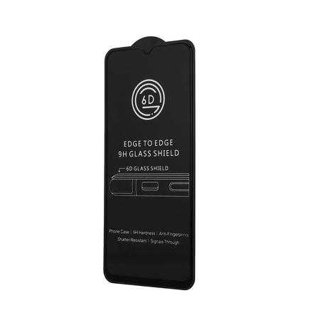 Szkło hartowane 6D do Samsung Galaxy A02s / A03s / Oppo A17 / A17k / K10x / A57 4G / A57 5G / A57e / A57s / A58 5G / A77 4G 2022 / A77 5G 2022 / Realme C30 / Vivo Y52S czarna ramka