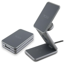 Ładowarka indukcyjna TUMI składana 3w1   15W + pokrowiec szary