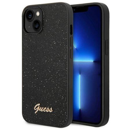 Guess GUHCP14MHGGSHK iPhone 14 Plus 6,7 "schwarz / schwarzes Hartschalenetui Glitter Script