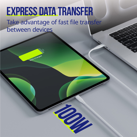 Allity kabel AUC-02 USB-C - USB-C 1,0 m 100W biały