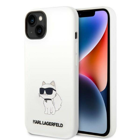 Karl Lagerfeld nakładka do iPhone 14 Plus 6,7" KLHMP14MSNCHBCH biała hard case Magsafe Silicone NFT Choupette