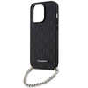 Karl Lagerfeld KLHCP14LSACKLHPK iPhone 14 Pro 6,1&quot; schwarz/schwarzes Hardcase mit Saffiano-Monogrammkette
