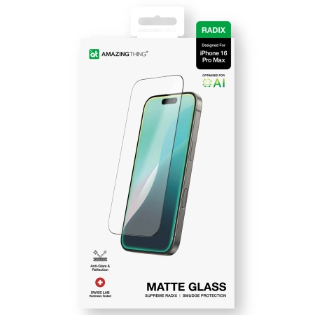 AmazingThing Radix Matte Glass Panzerglas für iPhone 16 Pro Max