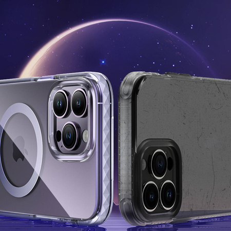 Kingxbar PQY Ice Crystal Series magnetic case for iPhone 14 MagSafe silver
